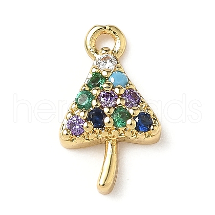 Brass Micro Pave Cubic Zirconia Charms KK-I276-45G-1