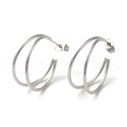 Non-Tarnish 304 Stainless Steel Moon Stud Earrings for Women EJEW-Z066-10P-1