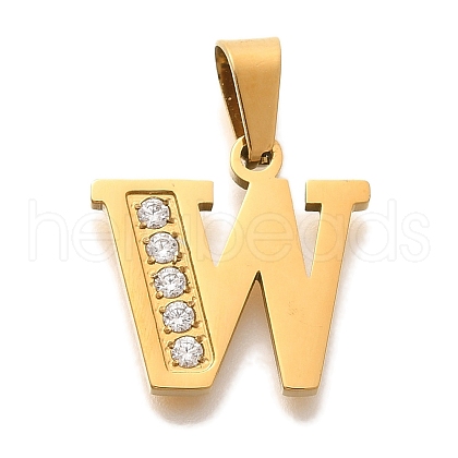 Ion Plating(IP) 304 Stainless Steel Rhinestone Pendants STAS-U035-01G-W-1
