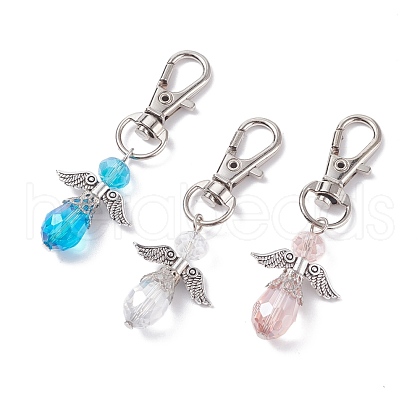 Faceted Teardrop Glass Pendants HJEW-AL0034-1