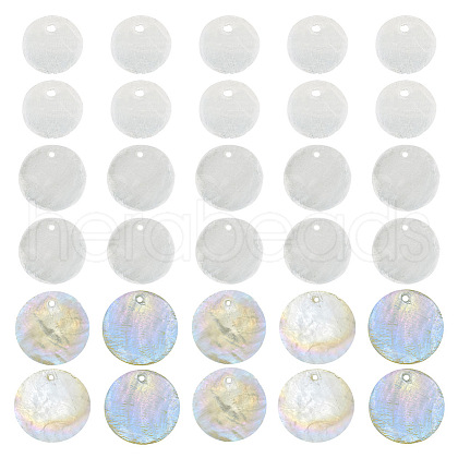  100Pcs 3 Styles Capiz Shell Pendants SHEL-TA0001-07-1