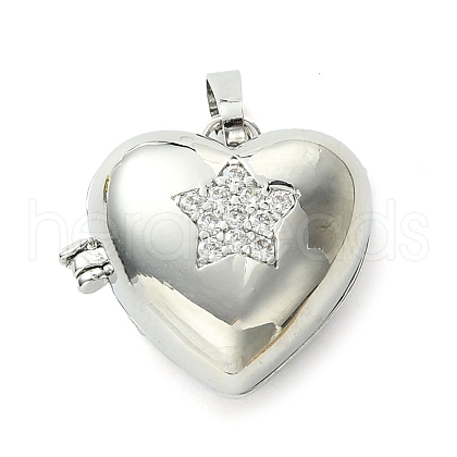 Rack Plating Brass Micro Pave Clear Cubic Zirconia Pendants KK-G501-15A-P-1