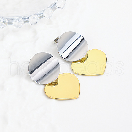 Brass Dangle Stud Earrings EJEW-S262-04GP-1