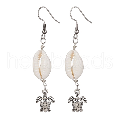 Natural Shell Dangle Earrings EJEW-JE05441-04-1