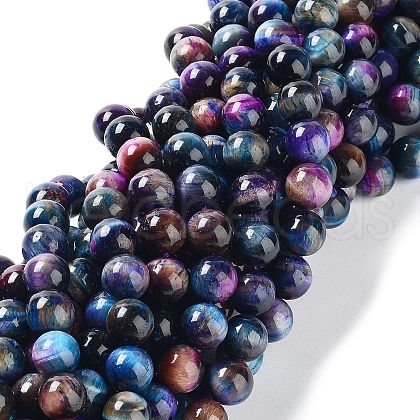 Natural Rainbow Tiger Eye Beads Strands G-NH0002-A01-C01-1