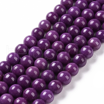 Natural Lepidolite/Purple Mica Stone Beads Strands G-E184-15A-1