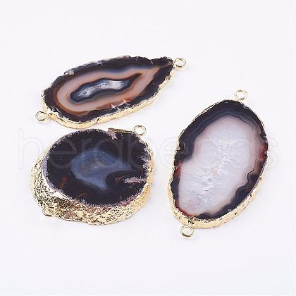 Natural Agate Links connectors G-P306-01G-04-1