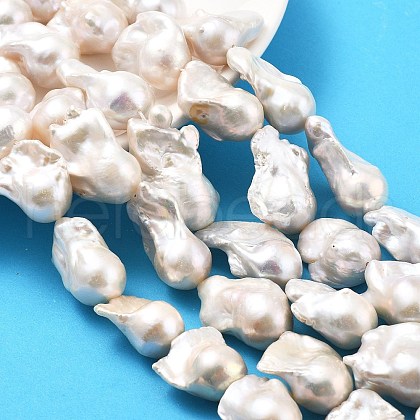 Natural Nucleated Pear Beads Strands PEAR-B004-15N-05A-02-1