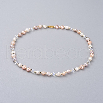 Mother's Day Jewellery Cultured Freshwater Pearl Beaded Necklaces NJEW-JN02663-1