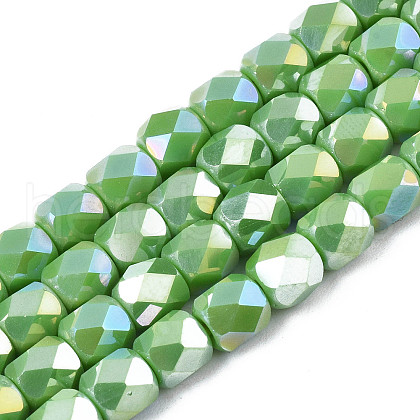 Electroplate Glass Beads Strands X-EGLA-N002-13-A08-1