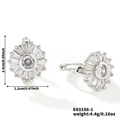 Luxury Flat Round Brass Stud Earrings DW7237-2-1