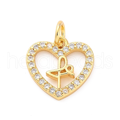 Brass Micro Pave Cubic Zirconia Pendants KK-D325-40G-1