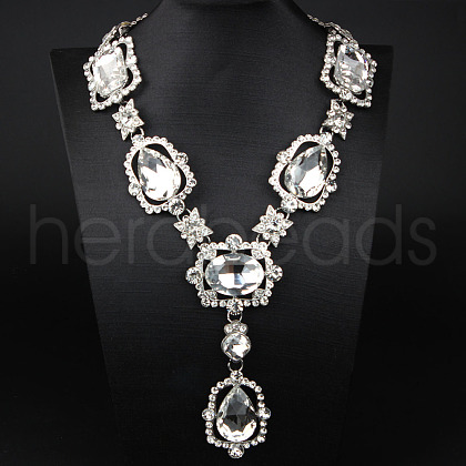Alloy & Glass Pendant Necklaces for Women FS-WGBD771-07-1