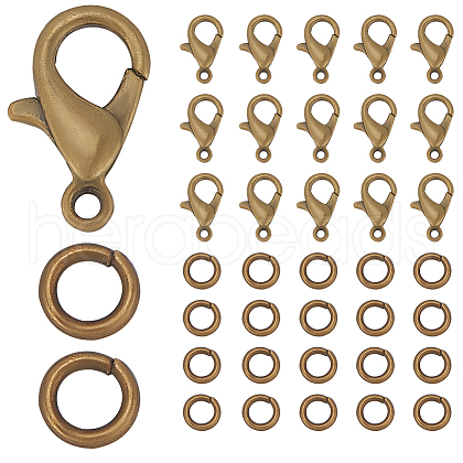 SOFPLATE 400Pcs Zinc Alloy Lobster Claw Clasps FIND-SP0001-33AB-1