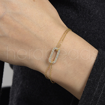 Brass Cable Chain Bracelets FU3607-1-1