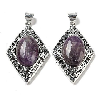 Natural Amethyst Big Pendants G-Z050-08B-1