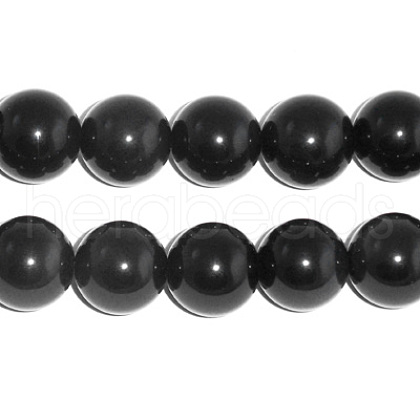 Natural Obsidian Bead Strands GSR6mmC132-1