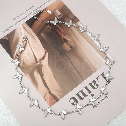 304 Stainless Steel Link Chain Necklaces NJEW-Q033-01A-P-1