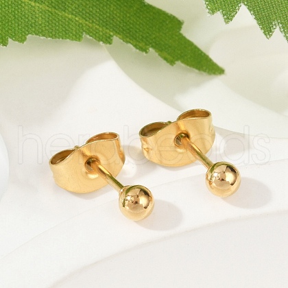 Ion Plating(IP) 304 Stainless Steel Stud Earrings EJEW-L215-57A-G-1