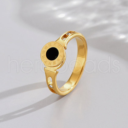 Fashionable Special-Interest 304 Stainless Steel Cubic Zirconia Finger Rings FS-WGDC130-11-1
