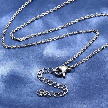 Non-Tarnish 304 Stainless Steel Cable Chain Necklace STAS-T040-PJ204-45-1