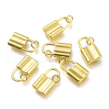 Brass Padlock Pendants KK-P189-02G-1