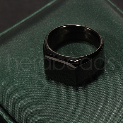 Square Stainless Steel Finger Rings WGB1DFB-05-1