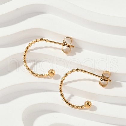 201 Stainless Steel Stud Earring EJEW-C131-06G-1