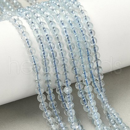 Natural Aquamarine Beads Strands G-P576-4mm-01B-1