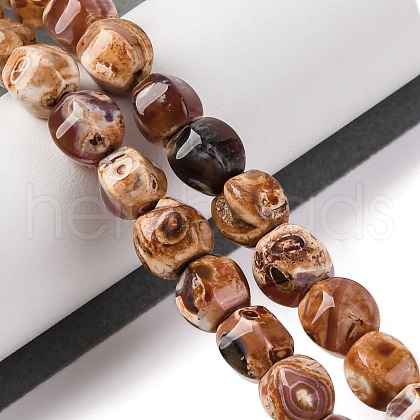 Natural Fire Crackle Agate Beads Strands G-G163-B01-01-1