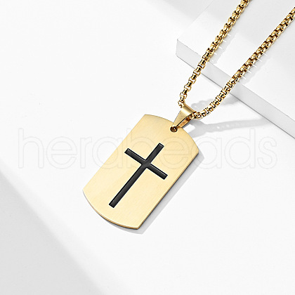 Stainless Steel Military Tag Necklaces KD7278-1-1