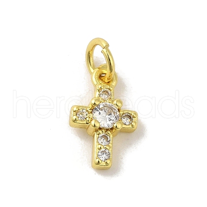 Brass Micro Pave Cubic Zirconia Charms KK-M283-20E-01-1