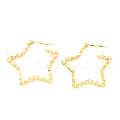 Rack Plating Brass Star Stud Earrings EJEW-A028-33G-1