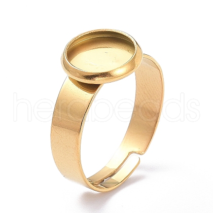 Ion Plating(IP) Adjustable 304 Stainless Steel Finger Rings Components STAS-P291-01A-G-1