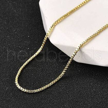 1MM Brass Box Chain Necklaces NJEW-M108-11G-1