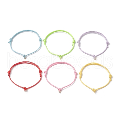 6Pcs 6 Colors Adjustable Waxed Polyester Cord Bracelet Making AJEW-JB01318-01-1