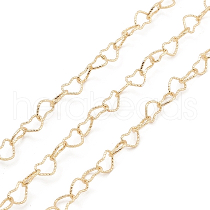 Brass Hollow Heart Link Chains CHC-M025-23G-1