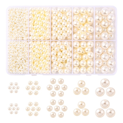 5 Sizes Imitated Pearl Acrylic Beads OACR-YW0001-28-1