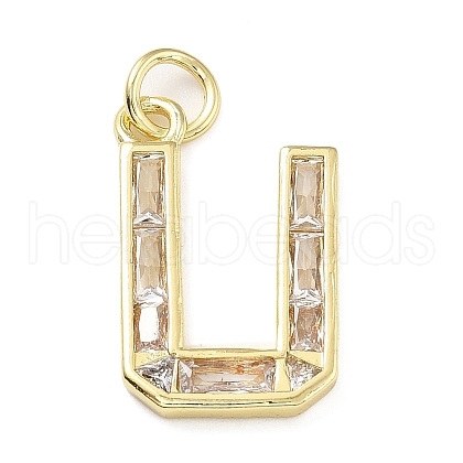 Brass Micro Pave Cubic Zirconia Pendants KK-V014-01G-21-1