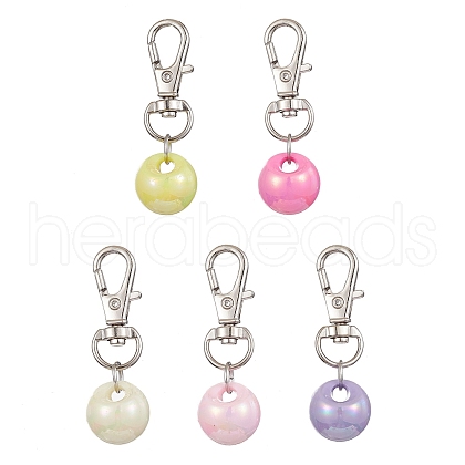 Plating Iridescent Acrylic Beads Pendant Decoration HJEW-JM01227-1