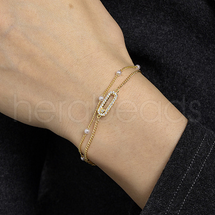 Brass Curb Chain Multi-strand Bracelets AC9021-1-1