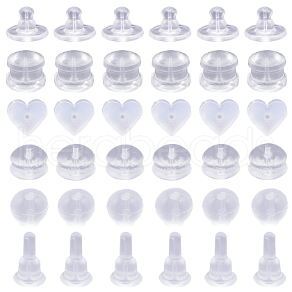 SOFPLATE 240Pcs 6 Styles Eco-Friendly Silicone Full-covered Ear Nuts FIND-SP0001-17-1