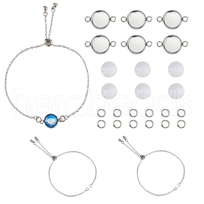 20Pcs 304 Stainless Steel Slider Cable Chain Slider Bracelet Makings DIY-DC00001-1