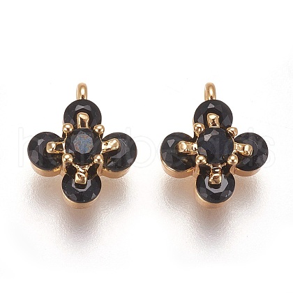 Brass Cubic Zirconia Charms X-ZIRC-Q002-152G-01-1