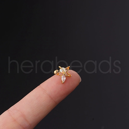 Brass Micro Pave Cubic Zirconia Cartilage Earrings WGF347E-11-1