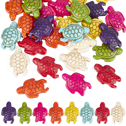 SUNNYCLUE 2 Strands Dyed Synthetic Turquoise Beads Strands G-SC0002-92-1