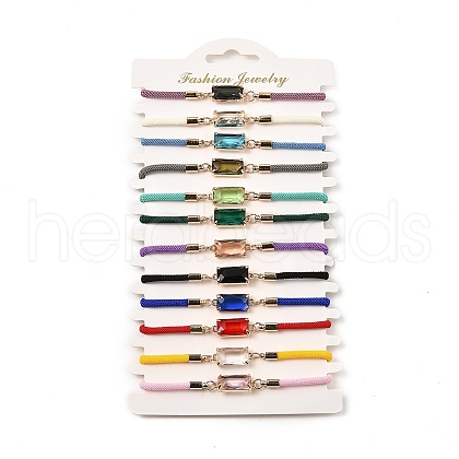 12Pcs 12 Colors Polyester Bracelets BJEW-P340-13D-G-1