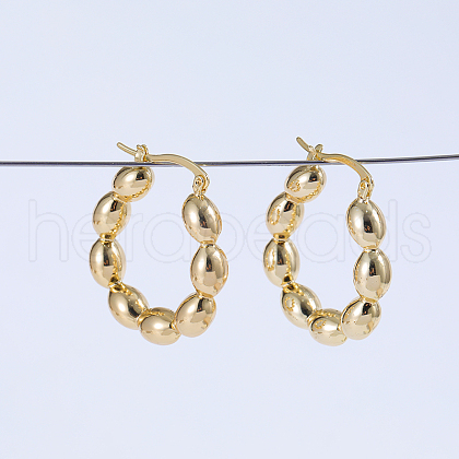 Rice Bead U-Shaped Brass Hoop Earrings MM9815-1