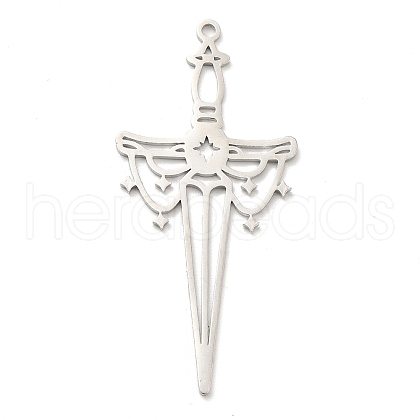 Non-Tarnish 201 Stainless Steel Big Pendants STAS-E175-05P-1