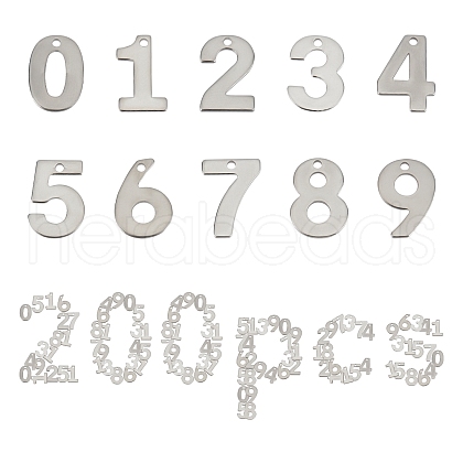 SUNNYCLUE 200Pcs 10 Style 201 Stainless Steel Charms STAS-SC0003-40-1